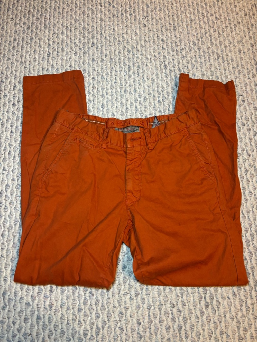 Paperback Men's Rust Orange 100% Cotton Pants